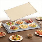 250W roll-up electric hot plate with 8 temperature settings and a 6-hour timer, beige
