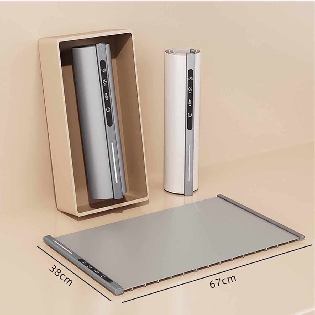 250W roll-up electric hot plate with 8 temperature settings and a 6-hour timer, beige - Flavour Fushion Cooking Shop