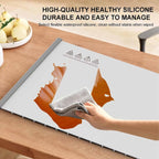 250W roll-up electric hot plate with 8 temperature settings and a 6-hour timer, beige