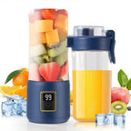Portable Blender - Mini Blender - 12 Blades - Portable - On-the-Go Blender Perfect for Smoothies, Juices, and Baby Food - Dark Blue