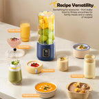 Portable Blender - Mini Blender - 12 Blades - Portable - On-the-Go Blender Perfect for Smoothies, Juices, and Baby Food - Dark Blue