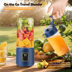 Portable Blender - Mini Blender - 12 Blades - Portable - On-the-Go Blender Perfect for Smoothies, Juices, and Baby Food - Dark Blue