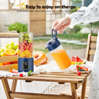 Portable Blender - Mini Blender - 12 Blades - Portable - On-the-Go Blender Perfect for Smoothies, Juices, and Baby Food - Dark Blue