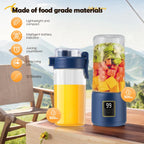 Portable Blender - Mini Blender - 12 Blades - Portable - On-the-Go Blender Perfect for Smoothies, Juices, and Baby Food - Dark Blue