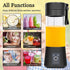 Blender - Mini blender - Smoothie maker - Rechargeable mini blender - Portable blender - Citrus press - Black - Flavour Fushion Cooking Shop