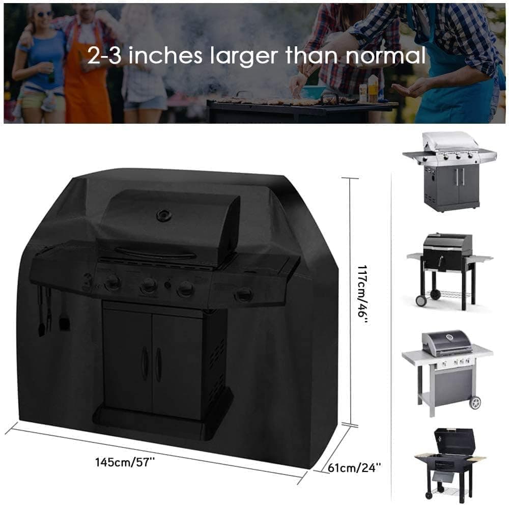 Waterproof Grill Cover 210D Oxford with UV Protection, 145x61x117 cm - Flavour Fushion Cooking Shop