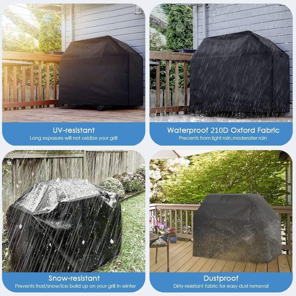 Waterproof Grill Cover 210D Oxford with UV Protection, 145x61x117 cm - Flavour Fushion Cooking Shop