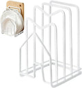 Metal Cutting Board Holder Dish Rack, Kitchen Organizer Storage, 12.5x14.5x21.5 cm, White
