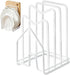 Metal Cutting Board Holder Dish Rack, Kitchen Organizer Storage, 12.5x14.5x21.5 cm, White - Flavour Fushion Cooking Shop