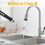 Electric Whisk USB Rechargeable with 3 Speeds, Egg Beater Milk Frother for Coffee and Cappuccino Black