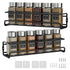 2-Piece Stainless Steel Spice Rack Wall Mounted Organizer, Black, 12.6 x 3.9 x 2.4 inches - Flavour Fushion Cooking Shop