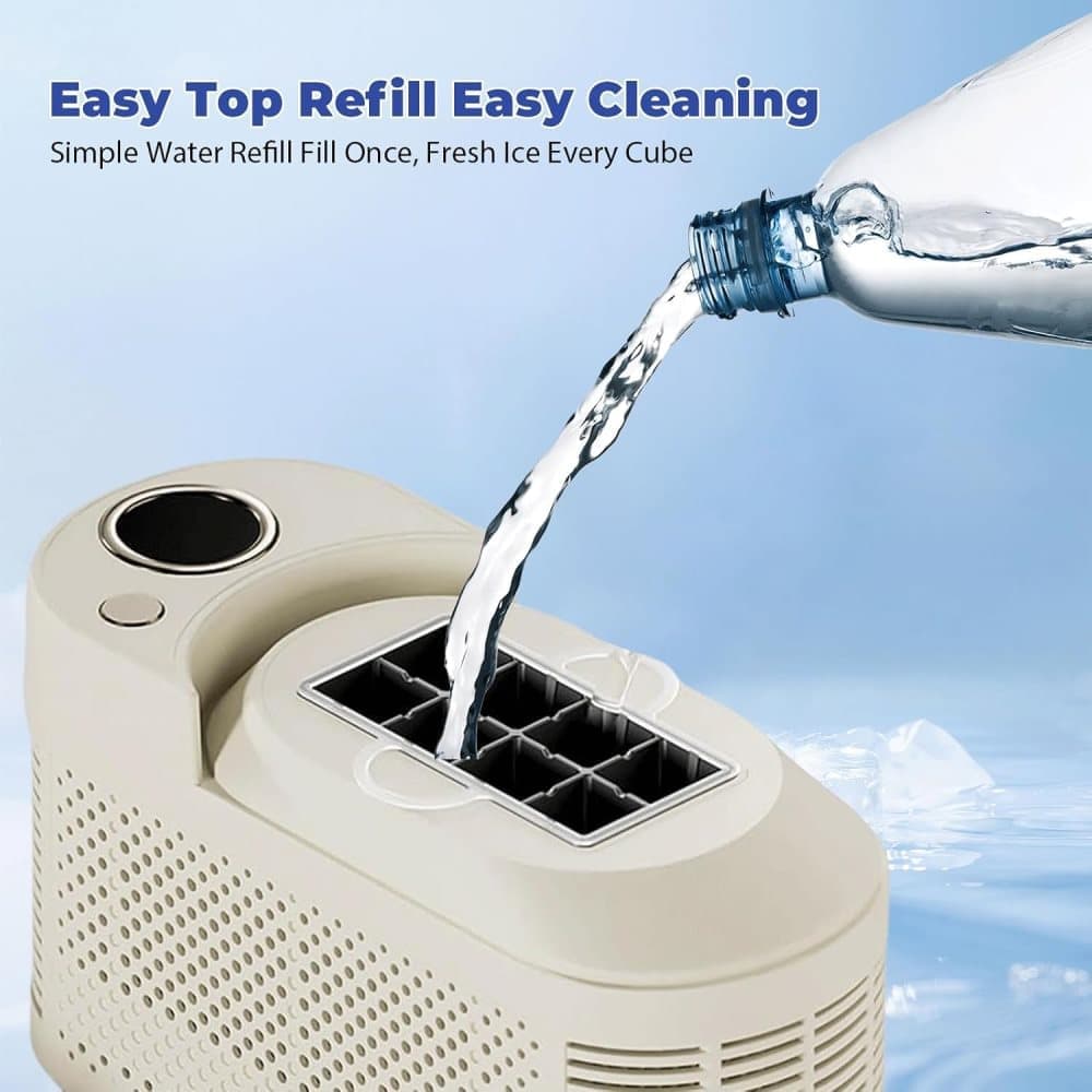 Portable Ice Machine Fast Ice Production in 10-15 Minutes Energy-Efficient Small Ice Maker with Low Noise Level for Home and Car Use, Purple