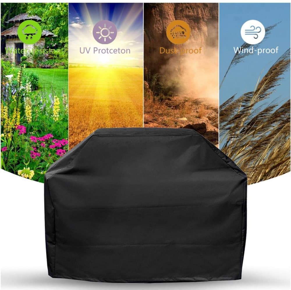 Heavy Duty Grill Cover 210D Oxford Waterproof UV Protection, 145x61x117 cm - Flavour Fushion Cooking Shop