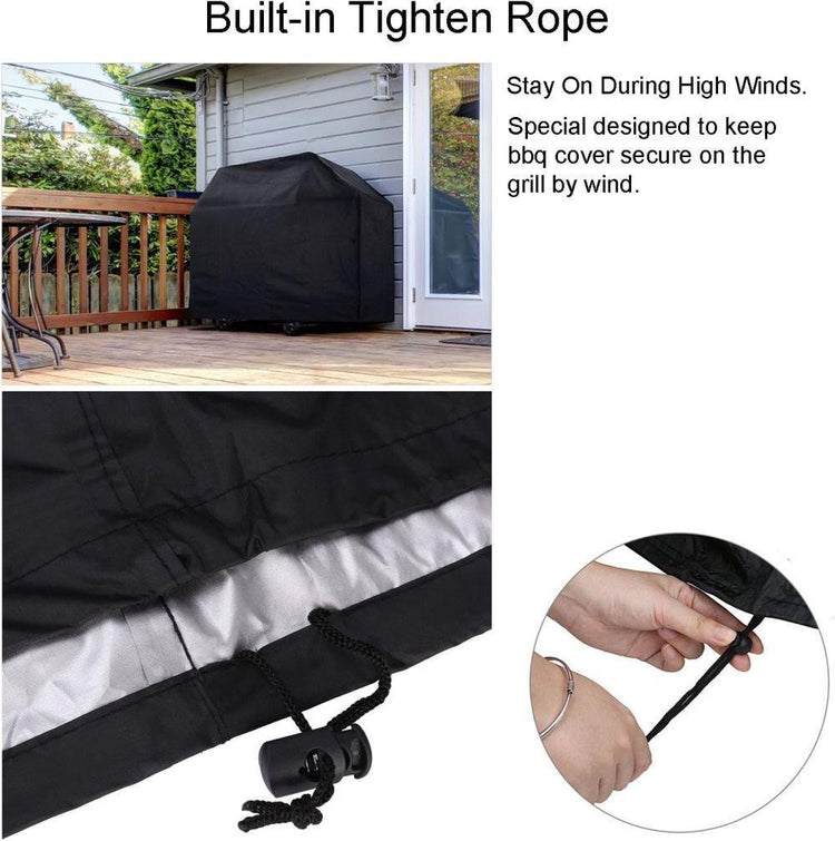 Heavy Duty Grill Cover 210D Oxford Waterproof UV Protection, 145x61x117 cm - Flavour Fushion Cooking Shop