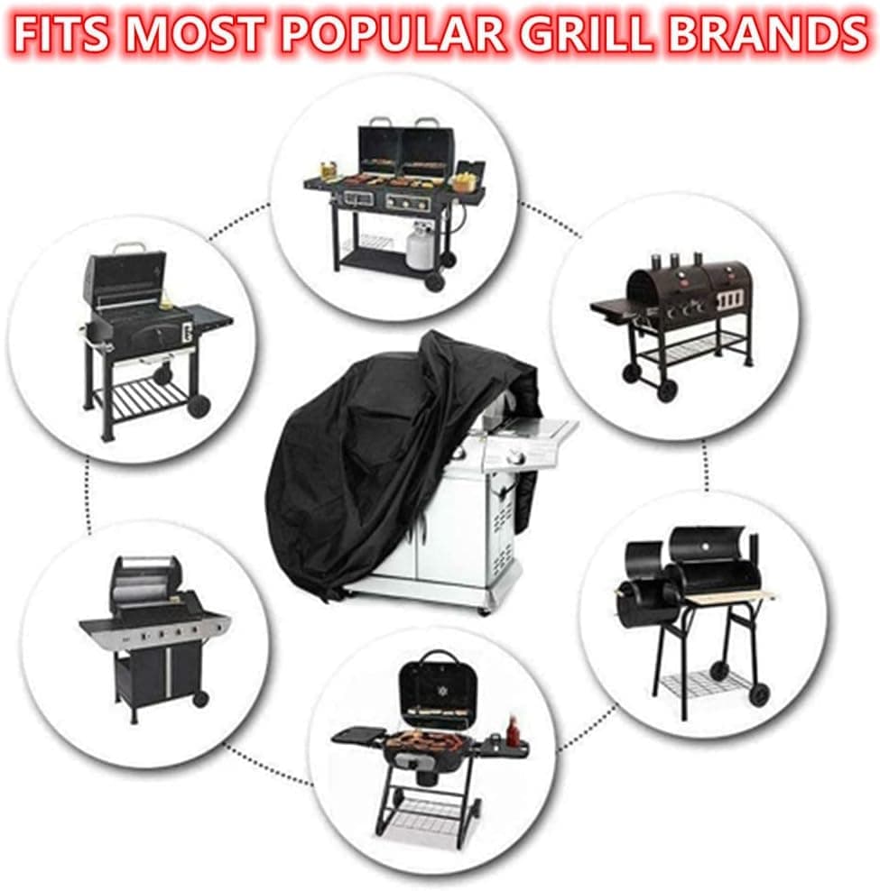 Heavy Duty Grill Cover 210D Oxford Waterproof UV Protection, 145x61x117 cm - Flavour Fushion Cooking Shop