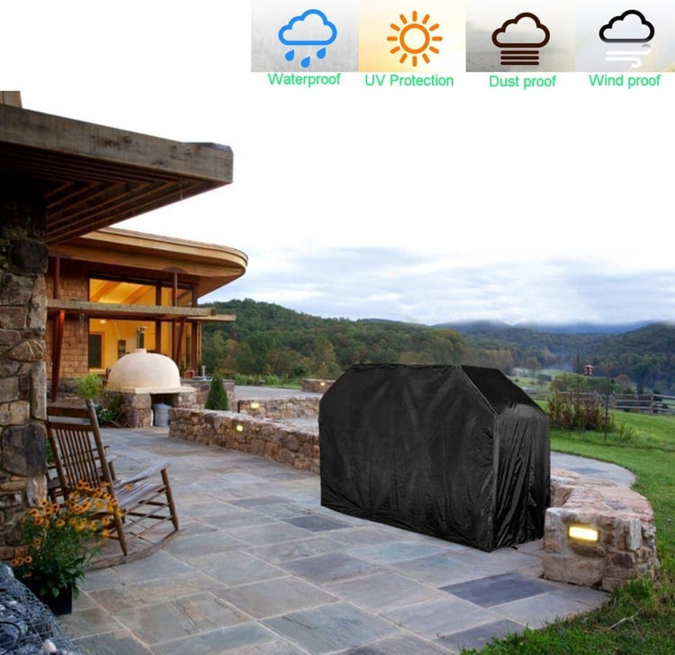 Heavy Duty Grill Cover 210D Oxford Waterproof UV Protection, 145x61x117 cm - Flavour Fushion Cooking Shop