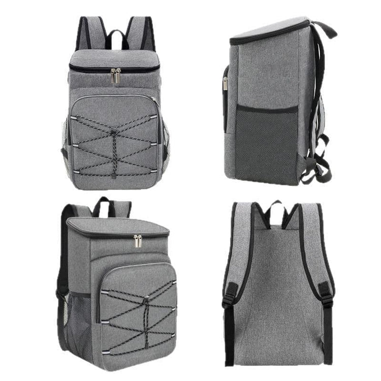 Insulated Backpack Cooler Bag Large Capacity Waterproof for Picnic Camping Lunch Grill, Gray - Flavour Fushion Cooking Shop