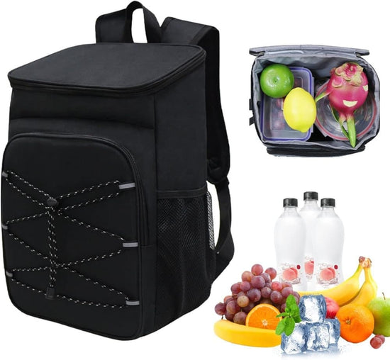 40L Insulated Backpack Cooler Bag Waterproof for Picnic Camping Travel Lunch Grill, Black - Flavour Fushion Cooking Shop