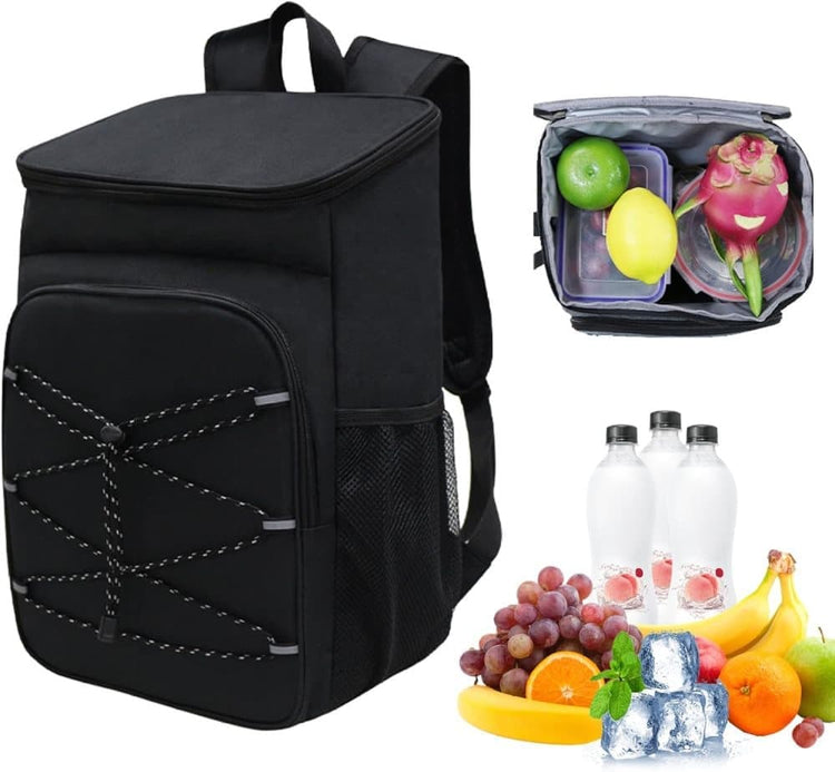 40L Insulated Backpack Cooler Bag Waterproof for Picnic Camping Travel Lunch Grill, Black - Flavour Fushion Cooking Shop