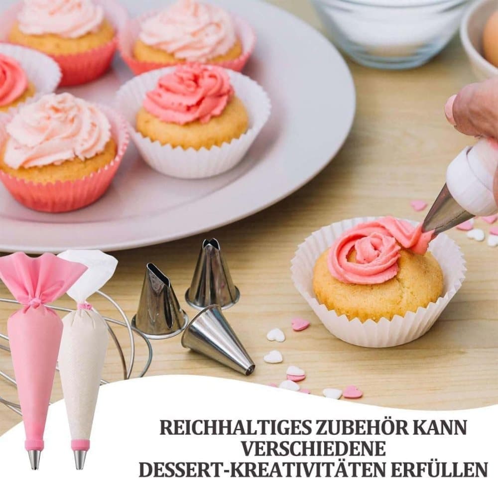 40-Piece Cake Decorating Piping Set with Icing Nozzles & Piping Bags