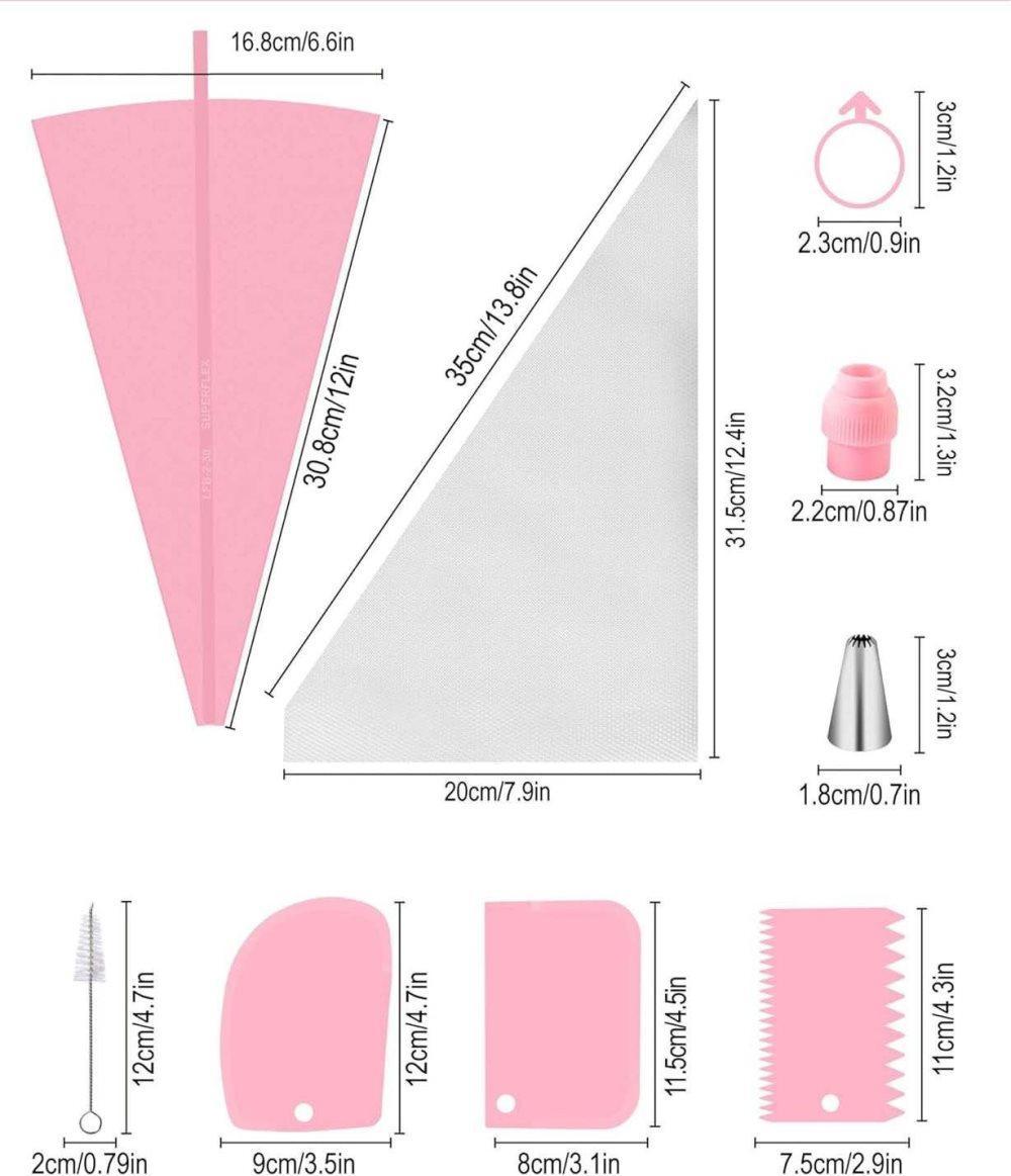 40-Piece Cake Decorating Piping Set with Icing Nozzles & Piping Bags