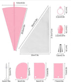 40-Piece Cake Decorating Piping Set with Icing Nozzles & Piping Bags