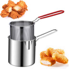 Stainless steel deep fryer - with frying basket and handle