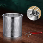 Stainless steel deep fryer - with frying basket and handle