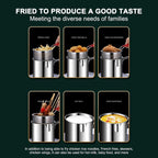 Stainless steel deep fryer - with frying basket and handle
