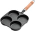 Four-pan 18 cm - Cast Iron - Natural Non-Stick Coating - For Eggs & Hamburgers - Flavour Fushion Cooking Shop