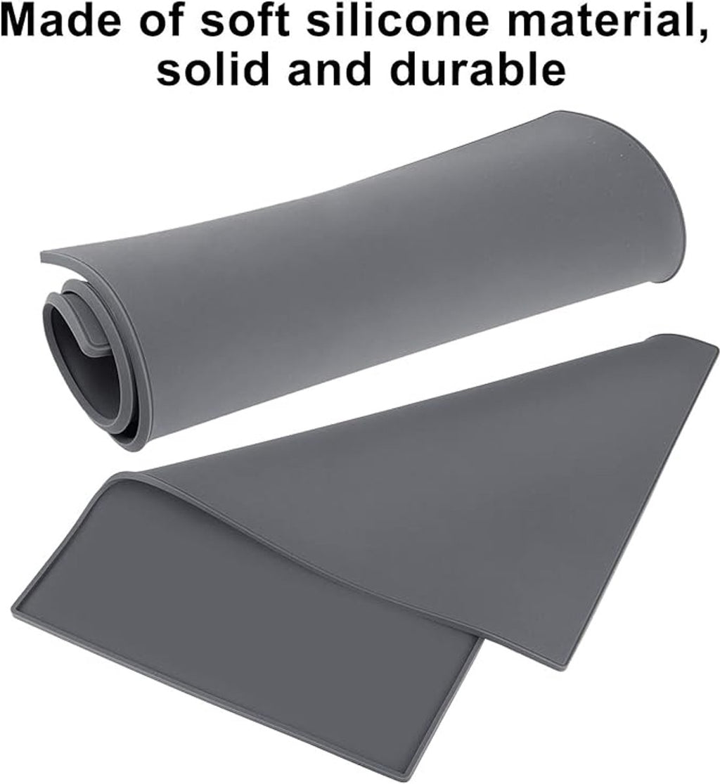 Silicone mat under coffee maker - 48x30cm - non-slip mat for coffee maker - barista accessories - grey