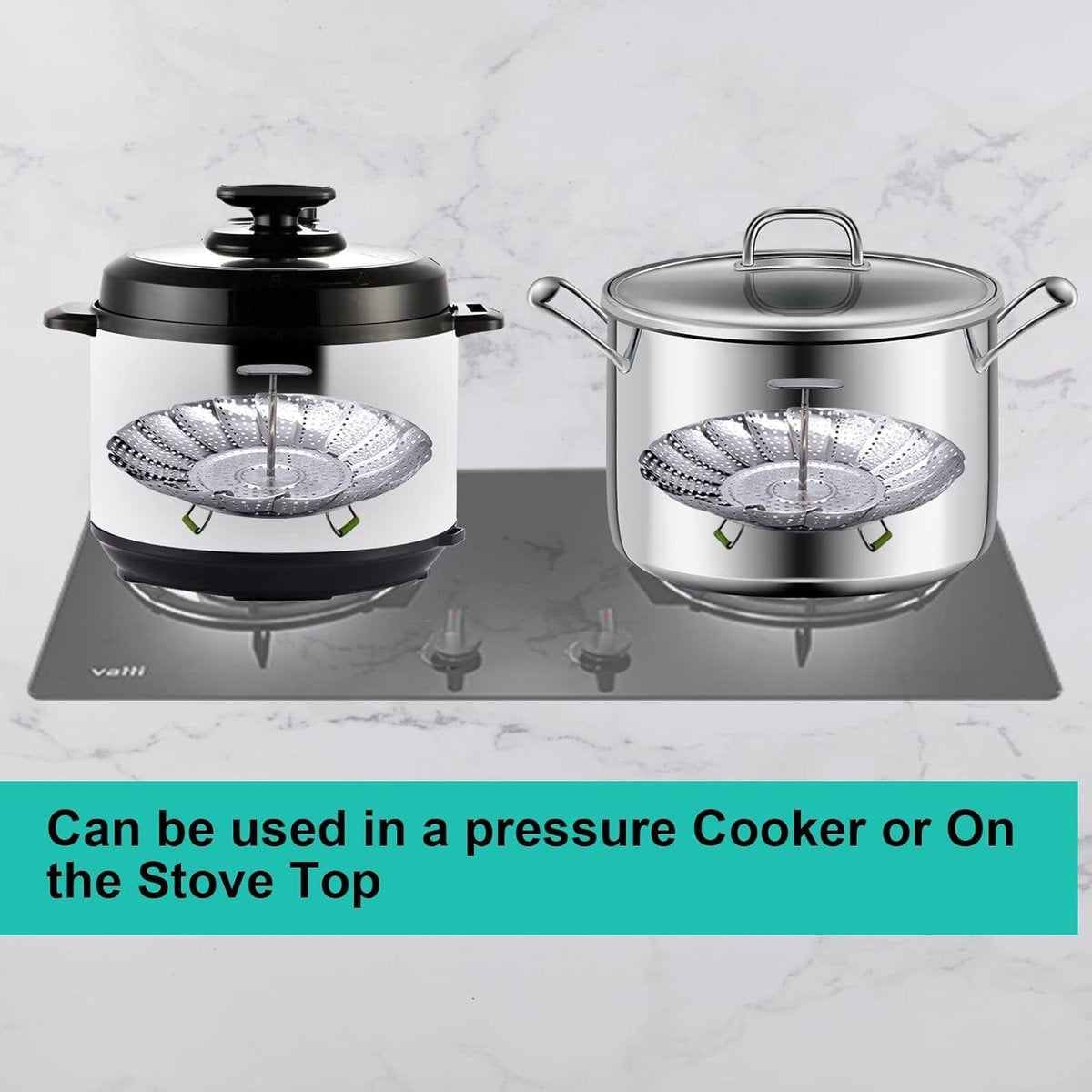 Stainless Steel Steaming Rack - Steamer Basket Pan - Steamer Basket for Vegetables - Vegetable Steamer - Adjustable - Steamer Insert - Steam Flower - Steamer Basket - Foldable Steamer Basket - Dishwasher Safe - Suitable for Vegetables - Suitable for pans
