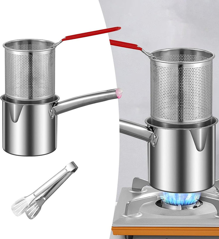 Small Deep Fryer - Deep Fryer - 1.2l - With Kitchen Clip - Oil Saving  (Without Lid) - Flavour Fushion Cooking Shop