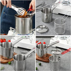 Small Deep Fryer - Deep Fryer - 1.2l - With Kitchen Clip - Oil Saving  (Without Lid)