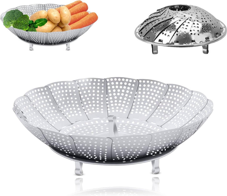 Steamer Basket - Vegetable Steamer - Stainless Steel - Steaming Rack - Flavour Fushion Cooking Shop