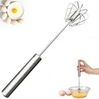 Egg Beater - Egg Whisk - Semi-Automatic Stainless Steel Whisk - Batter Beater