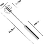 Egg Beater - Egg Whisk - Semi-Automatic Stainless Steel Whisk - Batter Beater