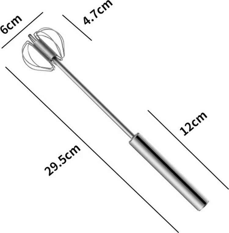 Egg Beater - Egg Whisk - Semi-Automatic Stainless Steel Whisk - Batter Beater - Flavour Fushion Cooking Shop