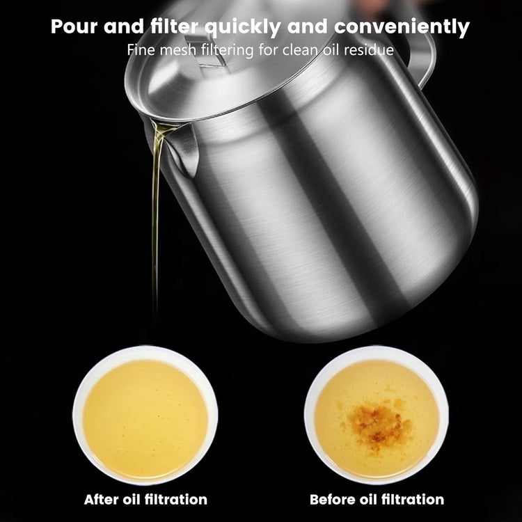 Stainless Steel Deep Fryer - 2 L - Filter Jug - Separates grease residues - Flavour Fushion Cooking Shop