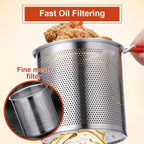 Stainless Steel Deep Fryer - Small Deep Fryer - Filter Jug - With Kitchen Clip -