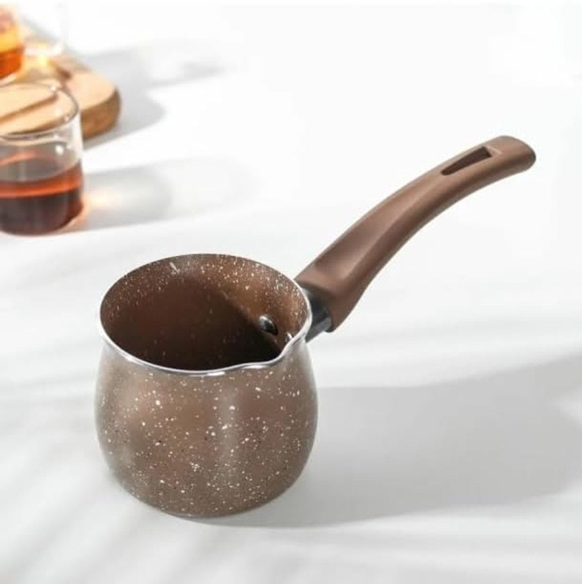 coffee pot - milk pan - non-stick milk pan - 10 cm small pan - insulated soup pot - mini milk pan - aluminum alloy - burn-resistant