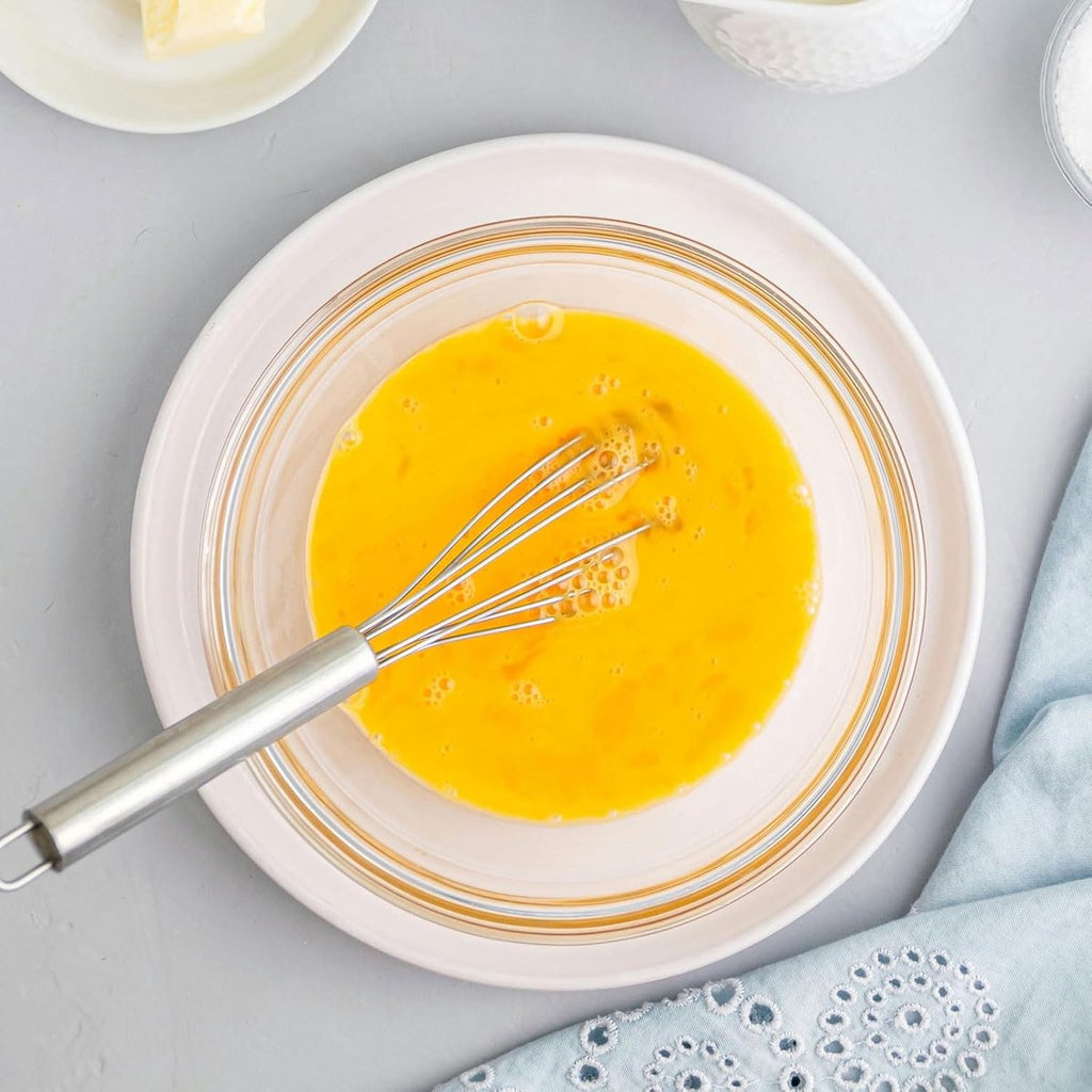 Set of 5 Egg Beaters - 10 Inch - Whisk - Beater Set - Kitchen Whisk - Hand Mixer - Silicone Egg Beater - Manual Egg Beater - Scratch-Free Beating - Non-Stick - for Beating Eggs, Blending, Whipping & Stirring - Black
