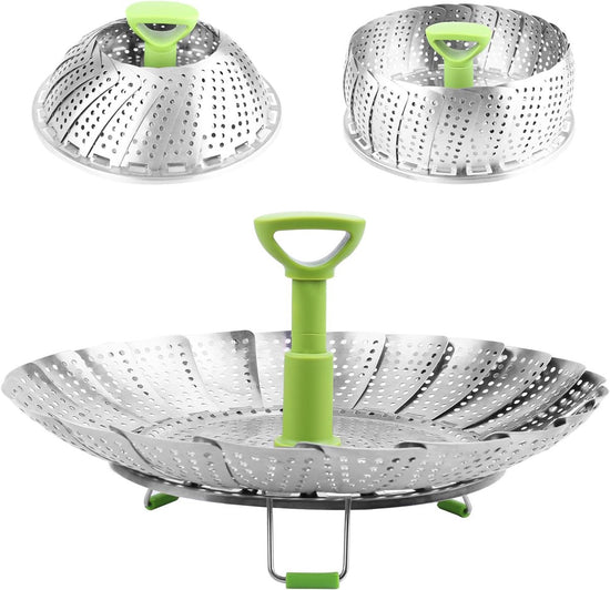 Vegetable steamer - Steamer basket - Stainless steel steamer - Fits all pans - Flavour Fushion Cooking Shop