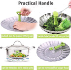 Vegetable steamer - Steamer basket - Stainless steel steamer - Fits all pans