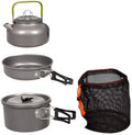 3 pieces - Cooking set - Camping Cooking set - Cookware - Camping Pan Set - Camping Cookware Kit - Kitchenware set - saucepan, pan, teapot - for 2-3 persons - for Outdoor Picnic Camping Hiking - Foldable - aluminum