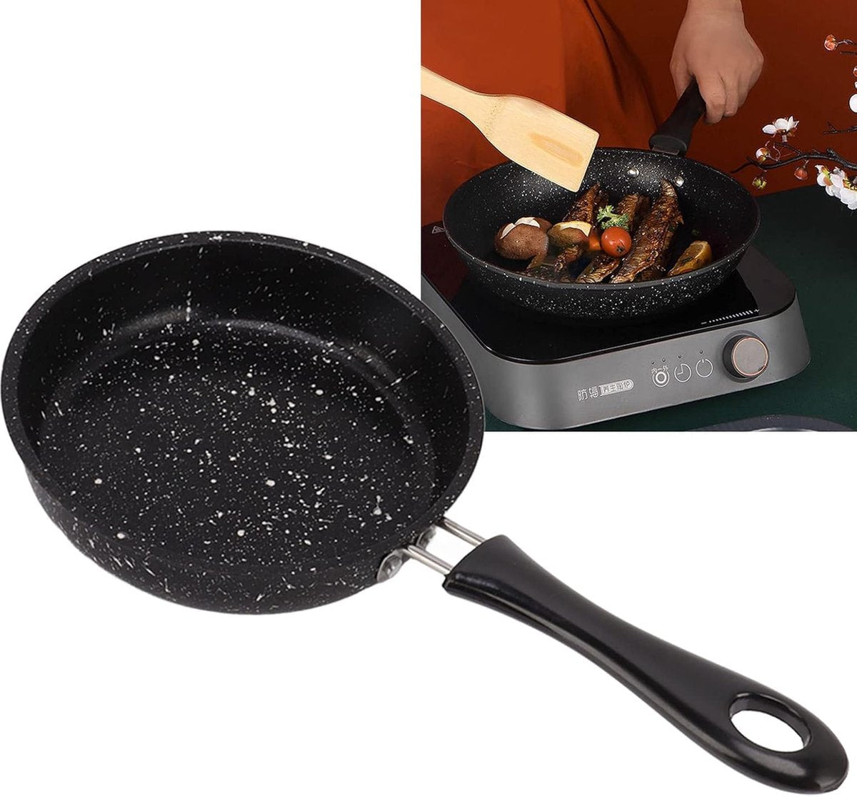 Frying pan - Ø 12cm - Skillet - iron - black - even conduction - Flavour Fushion Cooking Shop