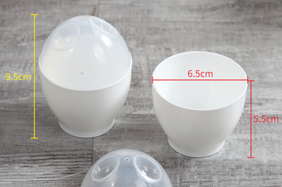 Egg Boiler - 2 Pieces - Microwave Egg Boiler - Egg Boiler - Portable Mini Fast Egg Boiling Cup - For Kitchen Breakfast - White