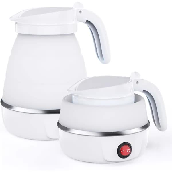 Foldable Electric Travel Kettle with Detachable Cord Silicone Collapsible Kettle - Flavour Fushion Cooking Shop