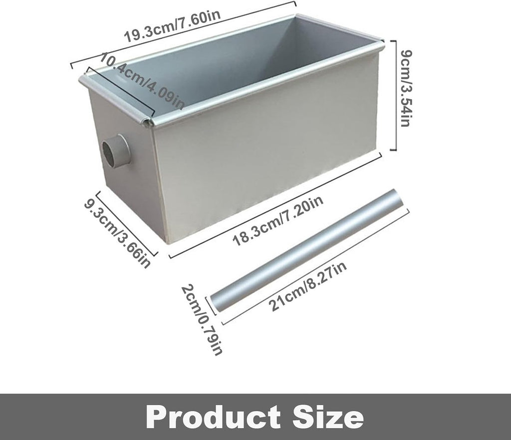 Bread Pan - Mini Rectangular Aluminum Alloy Bread Pan - With Round Hollow Tube - Non-Stick Bread Pan - 18 x 9 x 8.8cm Cake Pan - Bread Pan