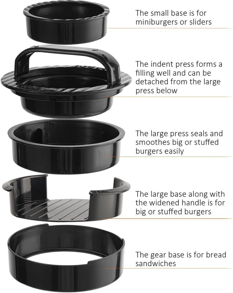 3-in-1 Hamburger and Hamburger Press - Hamburger Mold - Non-stick, Durable Patty Maker - Flavour Fushion Cooking Shop